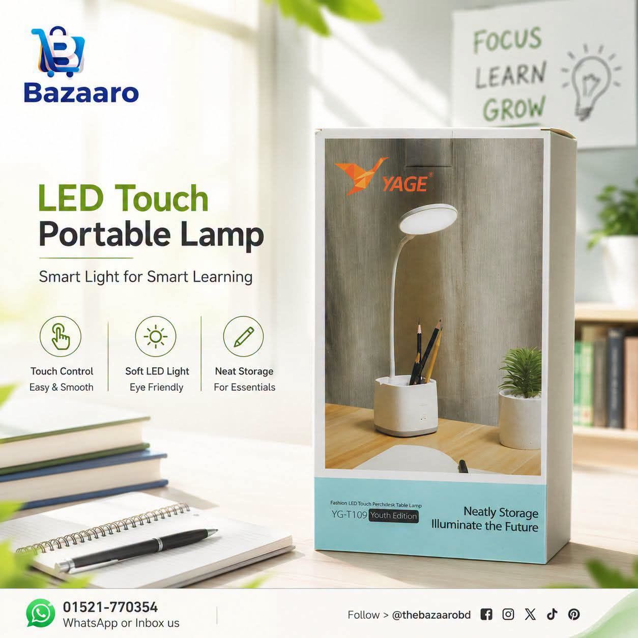 YAGE YG-T109 Table Lamp Pen Holder & Mobile stand Desk Lamp