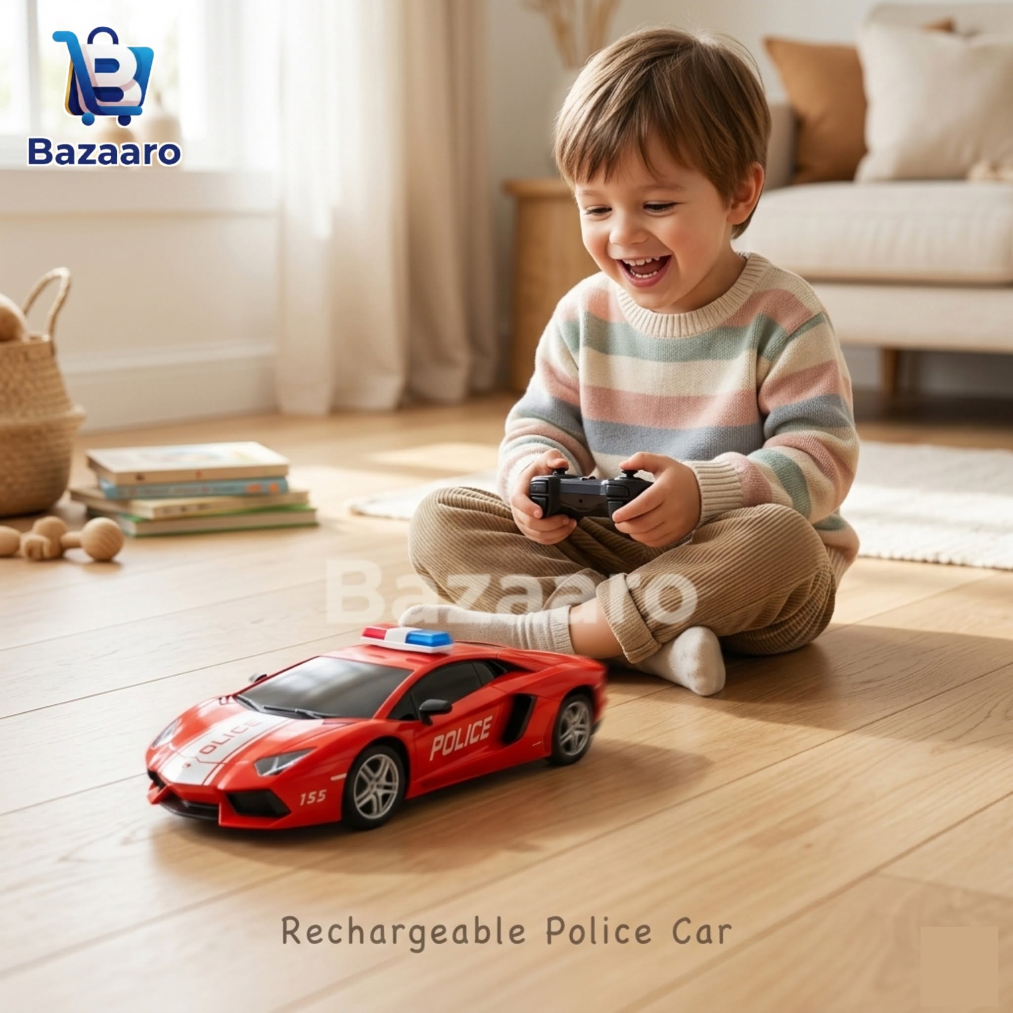 3D Police Car RC Toy – Rechargeable Remote Control Car